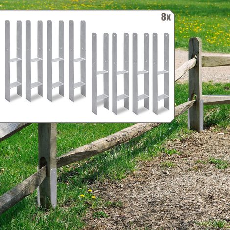 Randaco Ancrage pour poteaux d'extérieur – très robuste, résistant aux intempéries et idéal pour les poteaux en bois dans le jardin - 91 mm 8x - H support de poteau (1/5)