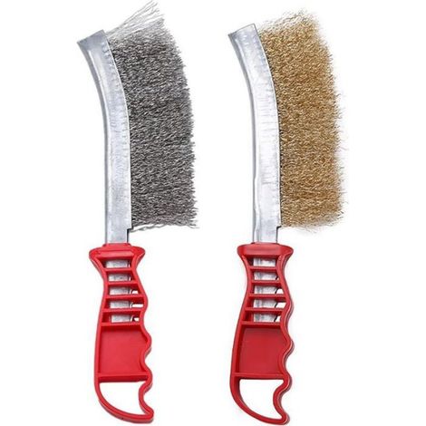 Brosse à main ergonomique : Brosse en fil d'acier cuivré (1/5)