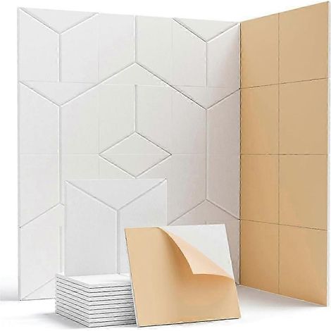 Lot de 12 panneaux muraux insonorisants, 12 x 10 x 0,4 pouces, autocollants, pour la maison et l'enregistrement. (1/5)