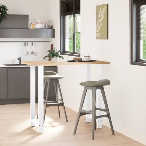 Pieds de table de bar Blanc 2 pièces 60 x (110-111) cm Acier