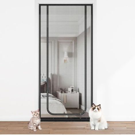 Moustiquaire de porte pour animaux – filet en acier allié renforcé – dimensions 80 x 200 cm / 90 x 200 cm / 100 x 210 cm – installation facile sans outils (1/5)