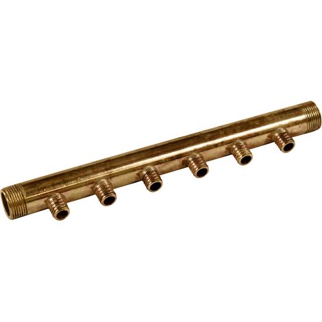 Collecteur 3/4" (20/27) Mâle - 6 départs pour tube PER Ø16 - entraxe 40mm