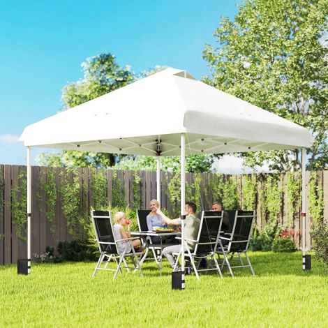 Pavillon pliant pliable 3 x 3 m étanche, stable et résistant à l'hiver, protection UV 50+, avec sac de transport et sacs de sable (1/5)