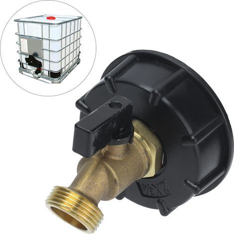 Adaptador para tanque IBC, conector de manguera de drenaje con rosca macho G3/4 de 2,4 pulgadas, material de latón, rosca gruesa, pieza de conexión para grifo (1/5)