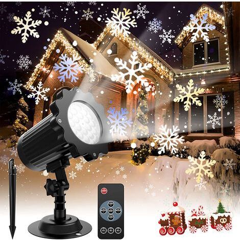 Projecteur flocon de neige LED IP65 – Lumière blanche 8000-15000K – Distance de projection 3-20m – Décoration intérieure et extérieure (1/5)