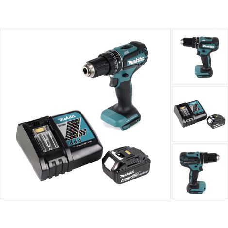 Taladro de percusión sin cable Makita DHP 485 RG1 18 V 50 Nm sin escobillas + 1x batería recargable 6,0 Ah + cargador (1/5)