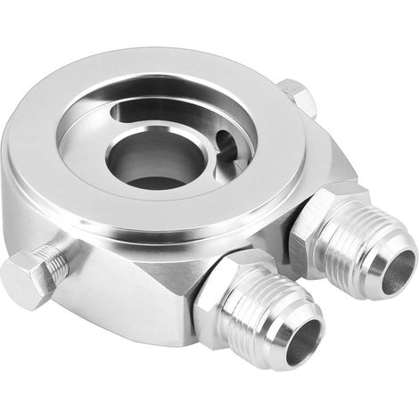 Adaptateur Plaque Sandwich Filtre à Huile Refroidisseur Aluminium M20 x 1.5 1/8 NPT Kit Échangeur Huile Argent (1/5)