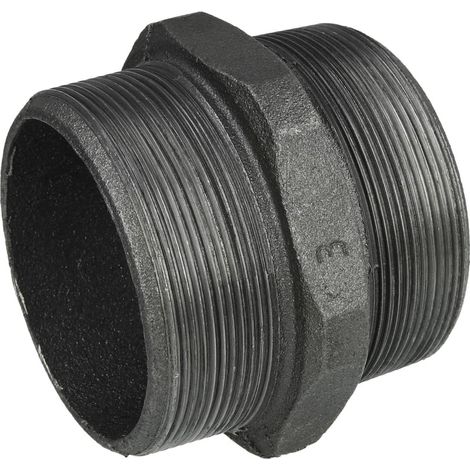 Raccord en fonte malléable noir nipple double 3'' FM/FM