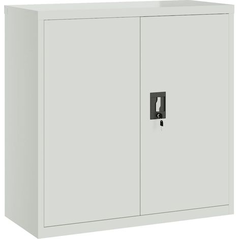 Armario de oficina 2 puertas 90 cm acero gris vidaXL (1/5)