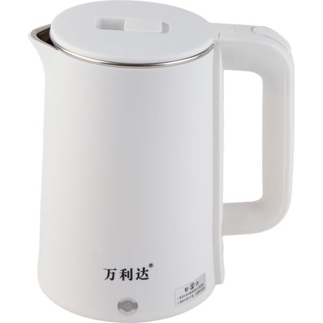 Elektrischer Wasserkocher aus Edelstahl mit 2,3 Litern Fassungsvermögen, doppelwandig, mit Antikalkschutz, automatischer Abschaltung und CN-Stecker. (1/5)