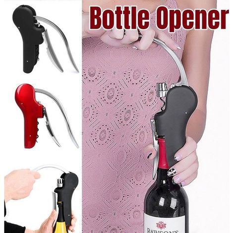 Ouvre-bouteille en forme d'oie, tire-bouchon rapide en alliage de zinc, outil de bar et de cuisine rouge (1/5)