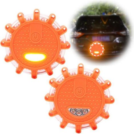 2PCS Gyrophare LED,Clignotant Routier LED,Éclairage de Secours Multifonction Voyant d'avertissement,Feux d'avertissement de Phare (1/5)
