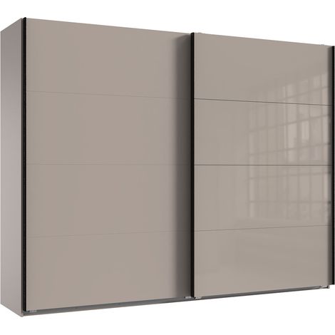 Armoire à portes coulissantes coloris Gris et verre coloris gris, graphite -Longueur 270 x Hauteur 208 x Profondeur 65 cm (1/2)