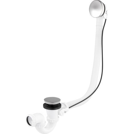 Noyon & Thiebault – Vidage baignoire à câble 650mm – Système bonde rotatif – Débit 59 litres/minute – Siphon orientable 360° – Inox finition chromée