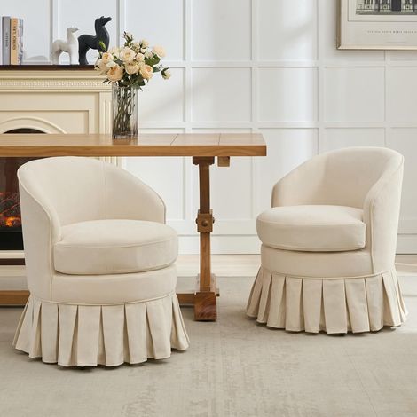 Lot de 2 Fauteuils d'Appoint Scandinaves - Design Mid-Century - Pieds en Bois Massif - Chaises Lounge Compactes