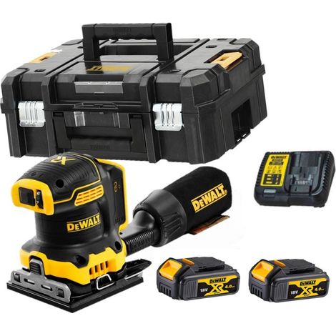 Dewalt DCW200M2 Ponceuse vibrante sans fil 18 V 108x115 mm + 2 x 4,0Ah Batteries + Chargeur + Coffret T-STAK