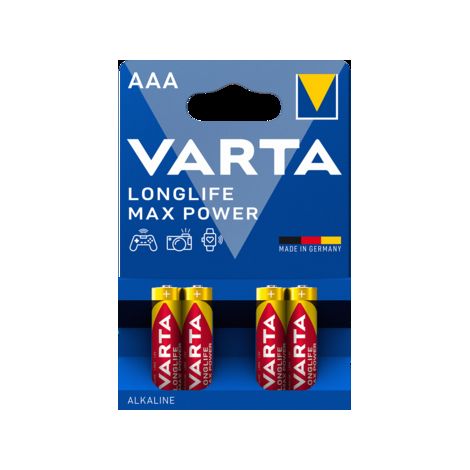 Piles VARTA LONGLIFE Max Power LR03 AAA 4 pièces.