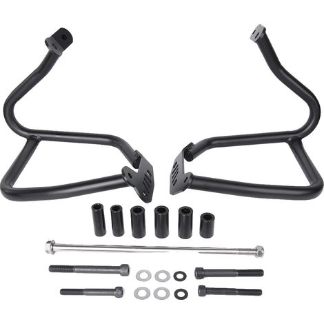 Parachoques del motor, construcción de acero inoxidable, protección contra impactos, negro. (1/2)