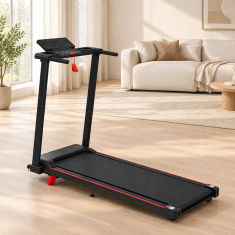 Tapis de course pliable avec inclinaison 8 %, 1-12 km/h, 120 kg, noir HAVRYA