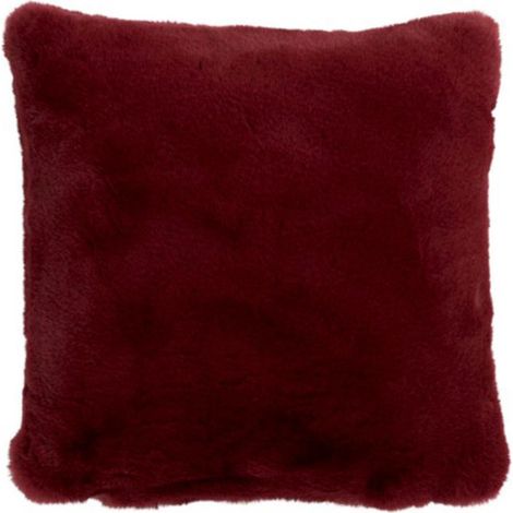 Coussin Imitation Fourrure "Cutie" 45x45cm Rouge (1/2)