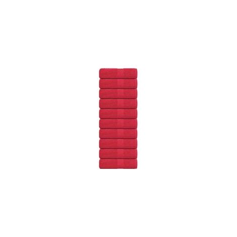 Serviettes d'invités FROGN, lot de 10, rouges, 30 x 50 cm, 360 g/m² - Crezuo (1/4)
