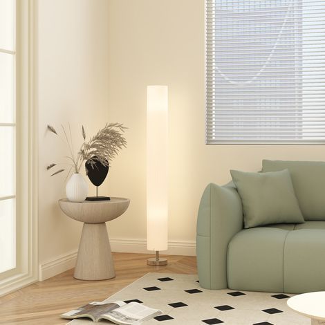 Moderne, freistehende Stehleuchte mit sanftem Licht, 40 W, 14 x 14 x 120 cm (L x B x H), weißer Edelstahl (1/5)