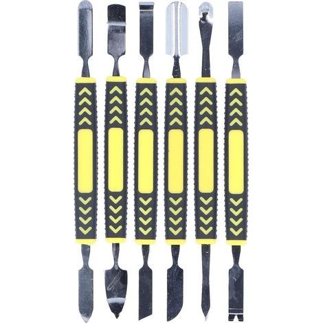 6 Pièces en Métal Spudger Double Extrémité Pry Ouverture Spudger Moulage par Injection Botte Pry Shell Outil De Levage pour Kits De Réparation De Réparation Ménagers (1/4)