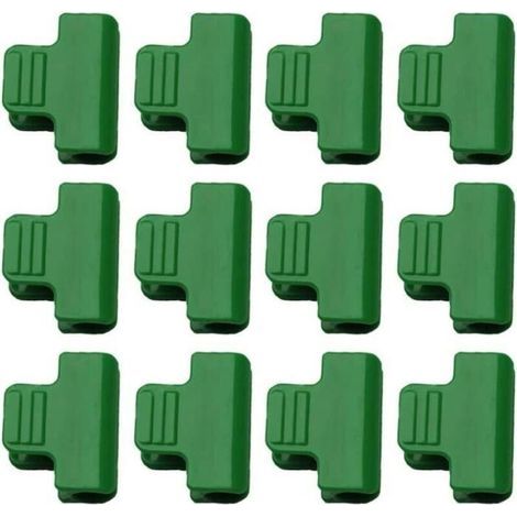 12 clips pour serre, ,Clips pour film plastique, Clips pour filet d\'ombrage pour serres, Fournitures de jardinage,12PCS,Vert (1/4)