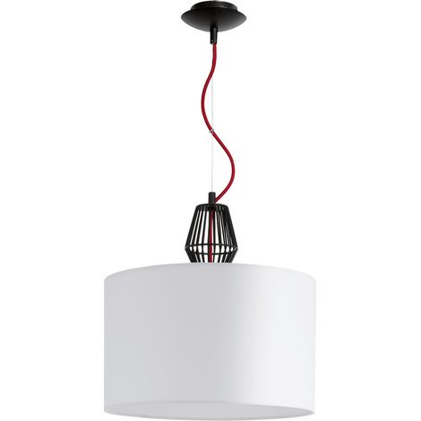 Plafonnier suspendu de haute qualité, abat-jour en tissu, éclairage de salon et de salle à manger, Eglo 93974 (1/3)