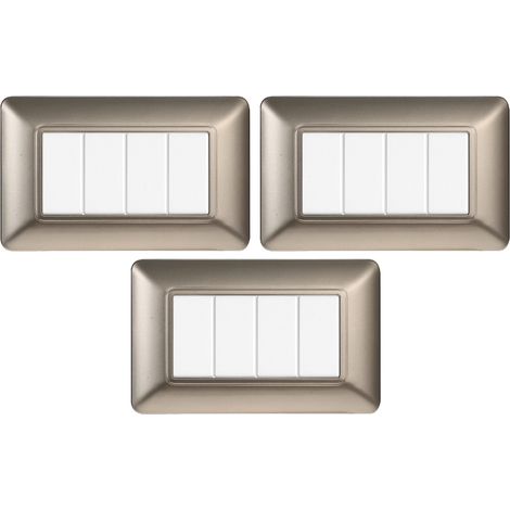 gloca Set Placche Plastica Compatibili Matix (3 Pezzi Titanio, 4 Posti) (1/4)