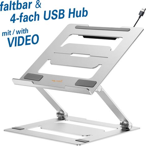myWall Soporte ergonómico para portátil HT17L, Soporte para Ordenador portátil, Soporte para Ordenador portátil y MacBook Compatible con 11 – 17 Pulgadas, ventilado y Plegable, Soporte para portátil
