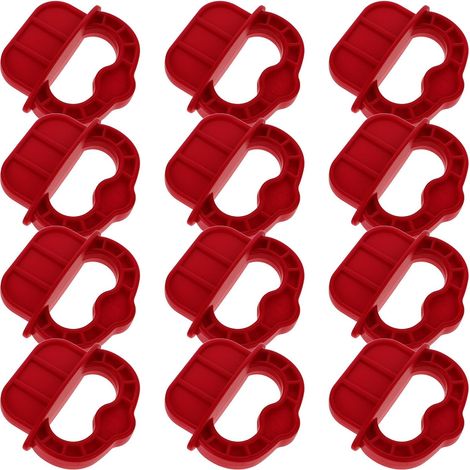 Anneaux D’espacement pour Lames de Terrasse Rouges 12 Pièces 1/4 Pouce Plastique, pour Installations de Deck, Usage Pro et Bricolage, Améliore L’alignement et Limite le Gauchissement (1/5)