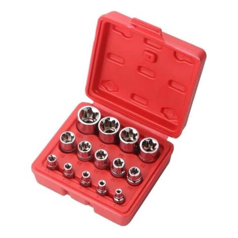 Sollbry Lot de 14 douilles Torx femelles avec étui, 1/4\ (1/4)