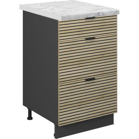 Mobiletto base per cucina Fame-Line, Pannello in quercia, 50 cm , PL Marmo, Vicco