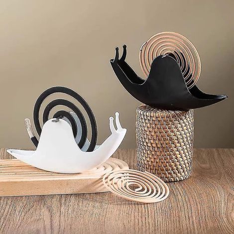 Räucherstäbchenhalter, spiralförmiger Mückenschutzhalter, schneckenförmiger Räuchergefäß für Zuhause, Büro oder Schlafzimmer, spiralförmiges Mückenschutzornament – Weiß