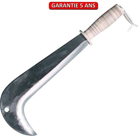 Italienische Hippe, Griff aus Naturleder, ideales Werkzeug zum Ausstechen von Holz Outils Perrin