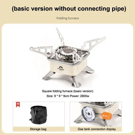 Réchaud à cassette portable à allumage électronique pour le camping et les pique-niques, idéal pour faire bouillir du thé, du café et de l'eau. Réchaud de barbecue pliable et portable. (1/5)