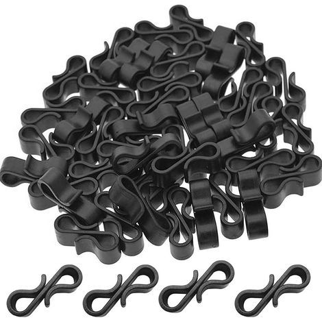 100 PCS Crochets Guirlande Exterieur Noirs, Crochet Gouttiere en Plastique Réutilisables pour Suspension des Guirlandes Lumineuses de Noël, Décorations de Sapin de Noël (1/5)
