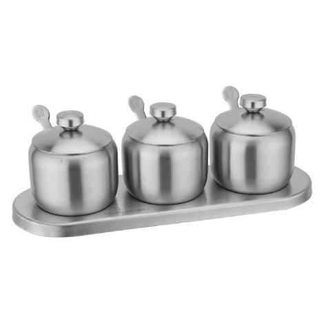 3-teiliges Gewürzbehälter-Set aus Edelstahl, Gewürzglashalter (1/5)