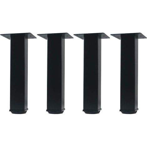 (4 piezas) Patas de muebles negras ajustables en altura, patas de mesa de café para sofá, patas de gabinete de lavabo de baño, patas de muebles