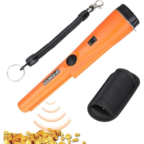 Détecteur de métaux, étanche IP66, balayage à 360°, détecteur de métaux portable, adapté à la chasse au trésor en extérieur, orange. (1/5)