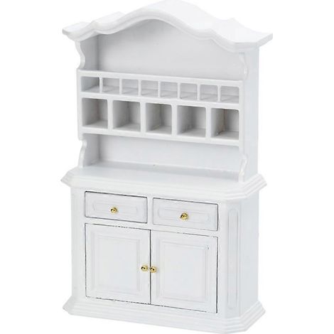Mini-Bücherregal mit zwei Fächern, Bastelset im Maßstab 1:12 für Puppenhäuser, Puppenhaus-Zubehör, Puppenhausmöbel, Kindergeburtstagsgeschenk, Holzbastelarbeit