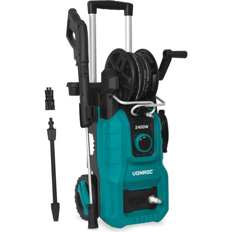 VONROC Hochdruckreiniger 2400W - inkl Druckregler [180bar] - Hoher Durchfluss [420 l/h] Reinigungstank, Aluminium Pumpe - V24 Serie