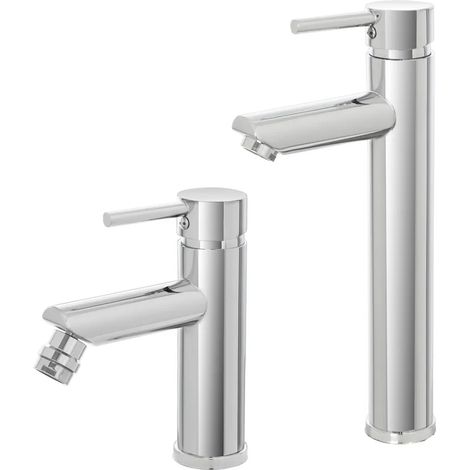 Set miscelatori lavabo alto e bidet cromo lucido con piletta click-clack York (1/5)