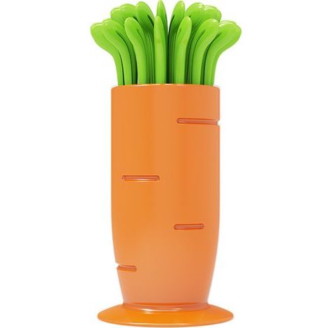 30 PCS Ensemble de fourchettes à fruits carottes, Fourchettes à fruits et à salade, Fourchettes à Dessert, Fourchettes à Cocktail, Mini fourchettes fourchettes à fruits, pic apéritif plastique (1/5)