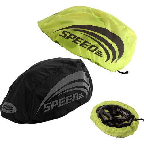 2 Pièces Housses Casque Cyclisme Housse de Casque de Vélo avec Bandes Réfléchissantes Housse de Pluie pour Casque Haute Visibilité pour Enfants Adultes (1/5)