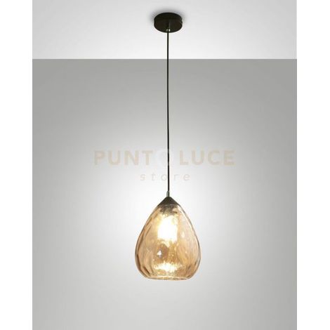 GISELLA SOSPENSIONE 1 LUCE AMBRA D.20cm ATTACCO E27 ALTEZZA REGOLABILE