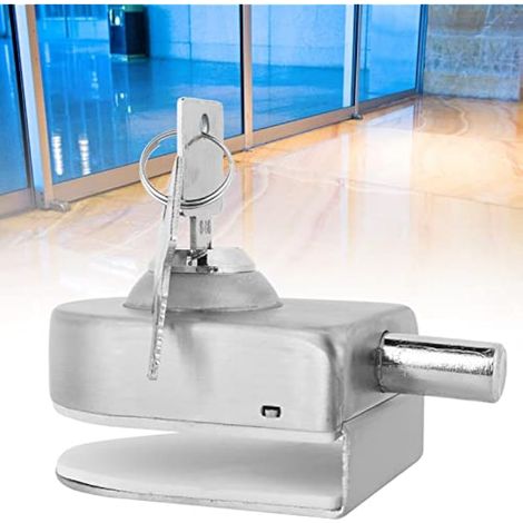 Serrure Verre 10-12mm Sans Perçage, Acier Inoxydable Brossé (1/3)