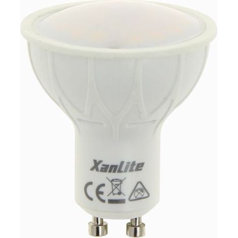 Ampoule LED spot, culot GU10, 5,5W cons. (35W eq.), lumière blanc chaud, 150 lumen en autonome (1/5)