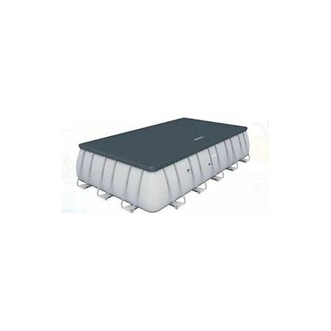 Bestway Lona Cubrepiscina Rectangular 549x274 cm PE Gris Steel Frame Power Steel